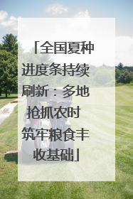 全国夏种进度条持续刷新：多地抢抓农时 筑牢粮食丰收基础