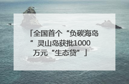 全国首个“负碳海岛”灵山岛获批1000万元“生态贷”