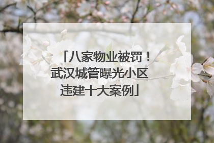 八家物业被罚！武汉城管曝光小区违建十大案例