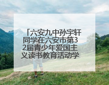 六安九中孙宇轩同学在六安市第32届青少年爱国主义读书教育活动学生演讲比赛中荣获一等奖