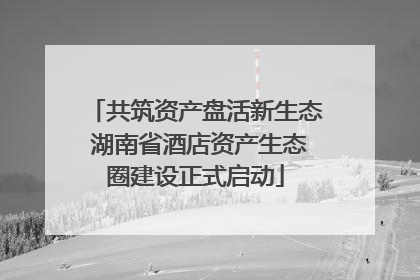 共筑资产盘活新生态 湖南省酒店资产生态圈建设正式启动