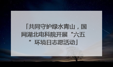 共同守护绿水青山，国网湖北电科院开展“六五”环境日志愿活动