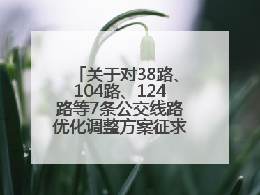 关于对38路、104路、124路等7条公交线路优化调整方案征求意见的公告