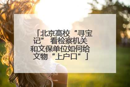 北京高校“寻宝记” 看检察机关和文保单位如何给文物“上户口”