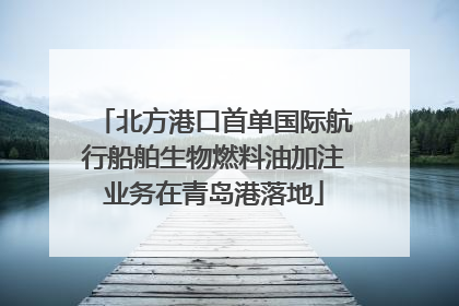 北方港口首单国际航行船舶生物燃料油加注业务在青岛港落地