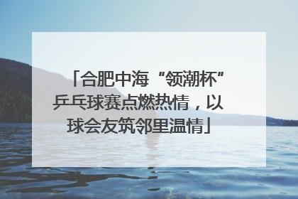 合肥中海“领潮杯”乒乓球赛点燃热情，以球会友筑邻里温情
