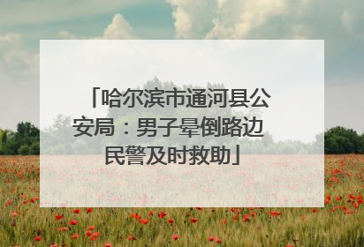 哈尔滨市通河县公安局：男子晕倒路边 民警及时救助