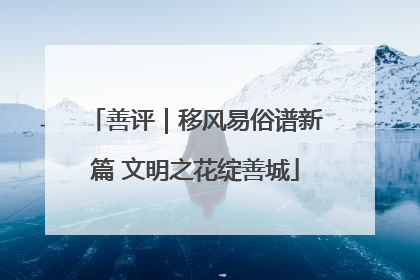 善评｜移风易俗谱新篇 文明之花绽善城