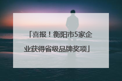 喜报！衡阳市5家企业获得省级品牌奖项