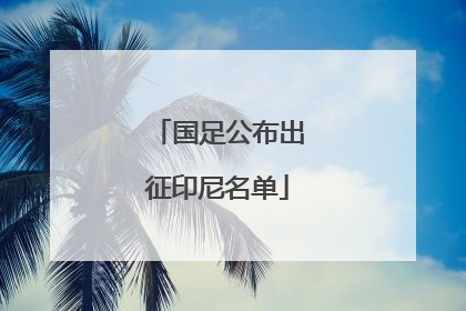 国足公布出征印尼名单