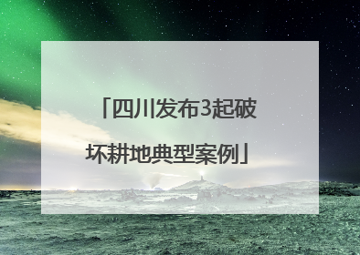 四川发布3起破坏耕地典型案例
