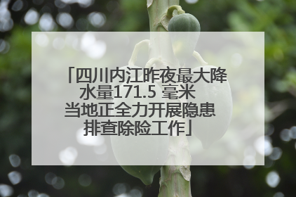 四川内江昨夜最大降水量171.5 毫米 当地正全力开展隐患排查除险工作