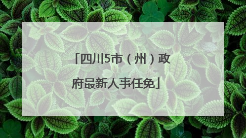 四川5市（州）政府最新人事任免