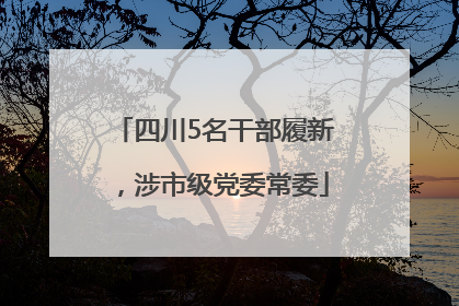 四川5名干部履新，涉市级党委常委