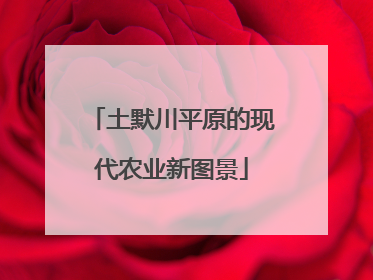 土默川平原的现代农业新图景