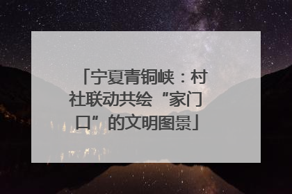 宁夏青铜峡：村社联动共绘“家门口”的文明图景
