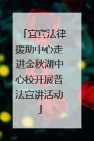 宜宾法律援助中心走进金秋湖中心校开展普法宣讲活动