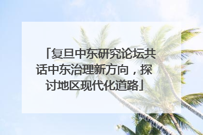 复旦中东研究论坛共话中东治理新方向，探讨地区现代化道路