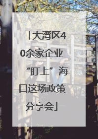 大湾区40余家企业“盯上”海口这场政策分享会