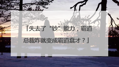 失去了“钞”能力，霸道总裁咋就变成霸道蠢才？