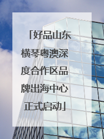 好品山东横琴粤澳深度合作区品牌出海中心正式启动