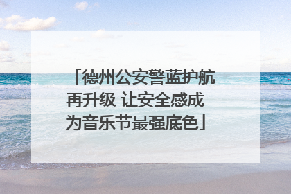 德州公安警蓝护航再升级 让安全感成为音乐节最强底色