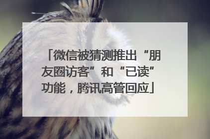微信被猜测推出“朋友圈访客”和“已读”功能，腾讯高管回应