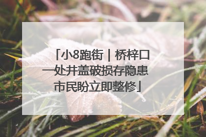 小8跑街｜桥梓口一处井盖破损存隐患 市民盼立即整修