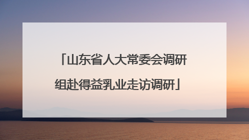 山东省人大常委会调研组赴得益乳业走访调研
