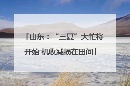 山东：“三夏”大忙将开始 机收减损在田间