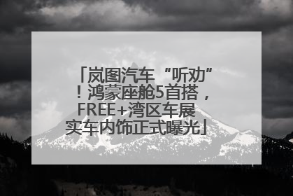 岚图汽车“听劝”！鸿蒙座舱5首搭，FREE+湾区车展实车内饰正式曝光