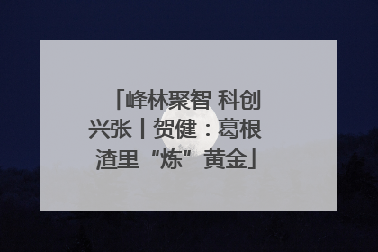 峰林聚智 科创兴张丨贺健：葛根渣里“炼”黄金
