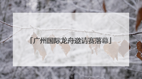 广州国际龙舟邀请赛落幕
