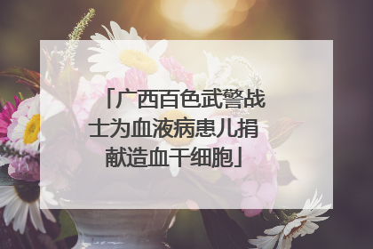 广西百色武警战士为血液病患儿捐献造血干细胞