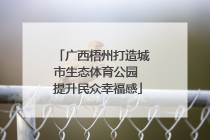 广西梧州打造城市生态体育公园 提升民众幸福感