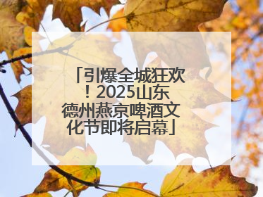引爆全城狂欢！2025山东德州燕京啤酒文化节即将启幕