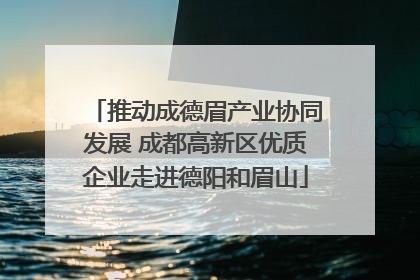 推动成德眉产业协同发展 成都高新区优质企业走进德阳和眉山