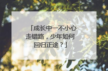 成长中一不小心走错路，少年如何回归正途？