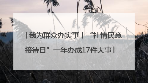 我为群众办实事丨“社情民意接待日”一年办成17件大事