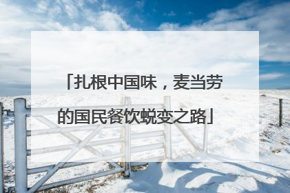 扎根中国味，麦当劳的国民餐饮蜕变之路