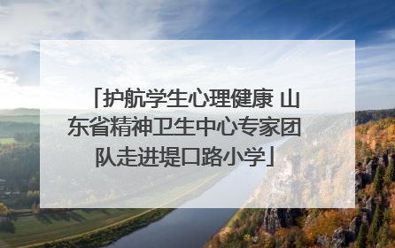 护航学生心理健康 山东省精神卫生中心专家团队走进堤口路小学