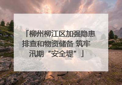 柳州柳江区加强隐患排查和物资储备 筑牢汛期“安全堤”