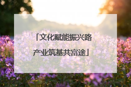 文化赋能振兴路 产业筑基共富途