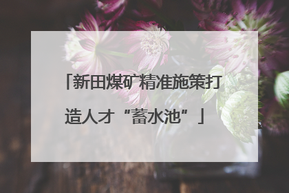 新田煤矿精准施策打造人才“蓄水池”