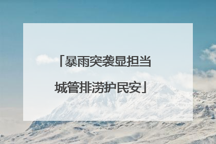 暴雨突袭显担当 城管排涝护民安