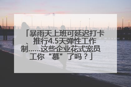 暴雨天上班可延迟打卡、推行4.5天弹性工作制……这些企业花式宠员工你“慕”了吗？