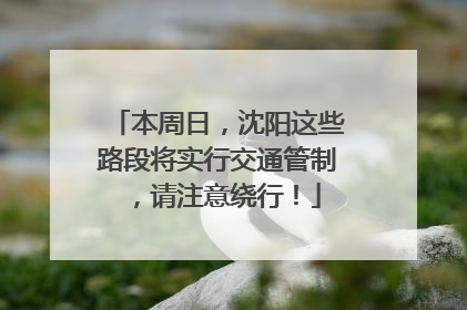 本周日，沈阳这些路段将实行交通管制，请注意绕行！