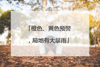 橙色、黄色预警，局地有大暴雨