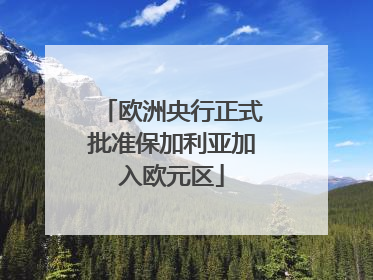 欧洲央行正式批准保加利亚加入欧元区