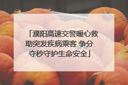 濮阳高速交警暖心救助突发疾病乘客 争分夺秒守护生命安全